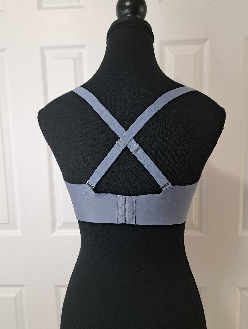 La Vie En Rose Lace Bra Womens Size 38D Blue Gray Adjustable Strapless Feminine - Picture 7 of 13